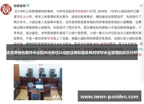 体育课受伤案件中法院判决责任认定的法律影响及其对学校安全管理的启示分析